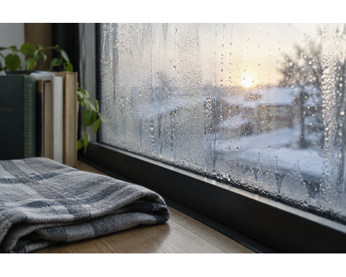 冬の朝、窓辺の結露に気づいたら。