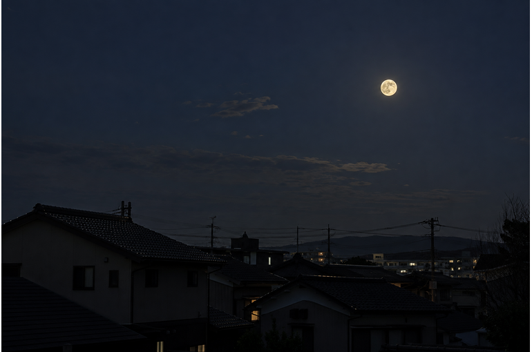 離れていても、同じ月を。