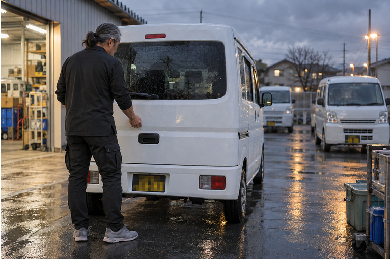 14日朝の雪に備え、連休明けの配送は早めに相談に関連する軽貨物配送の作業風景