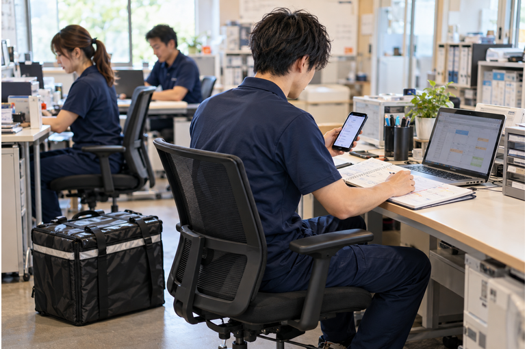 水曜日に1週間分を提出。フードデリバリーのシフト相談
