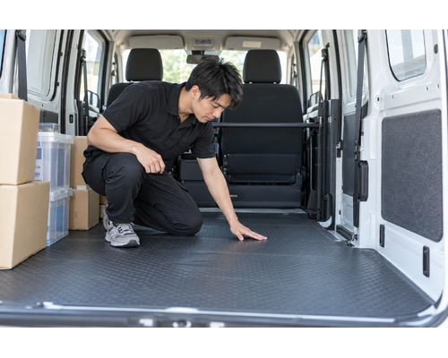 箱が少ない便も固定を丁寧に。チャーター便の荷室づくり