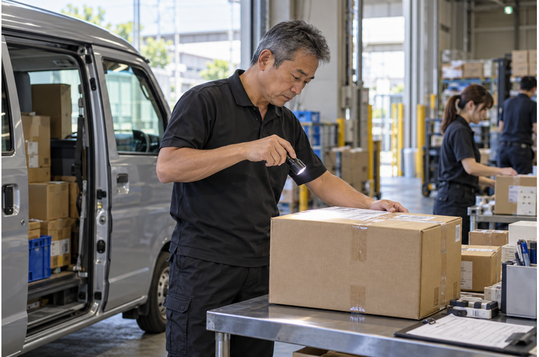 箱のへこみ、受け取った時点で気づけるように