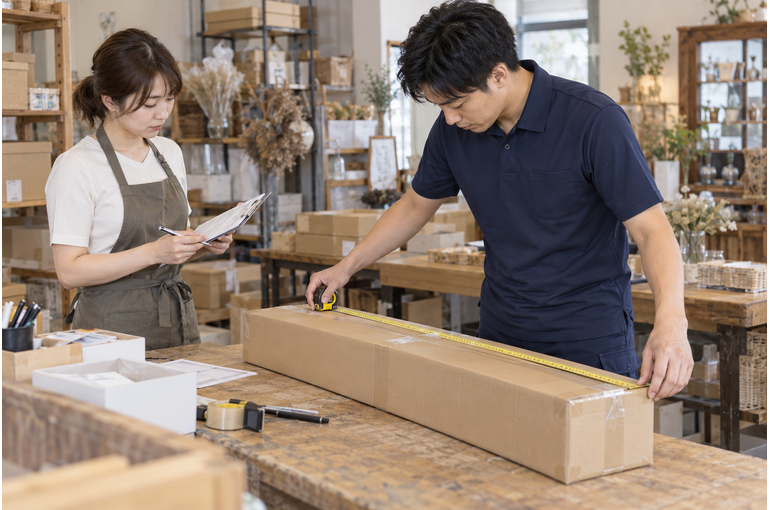 配送を頼む前に測りたい、箱の「いちばん長いところ」