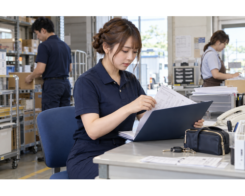 納品後のひと手間。伝票と連絡を残して次の配送へ