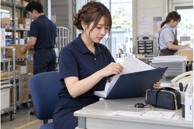 納品後のひと手間。伝票と連絡を残して次の配送へ