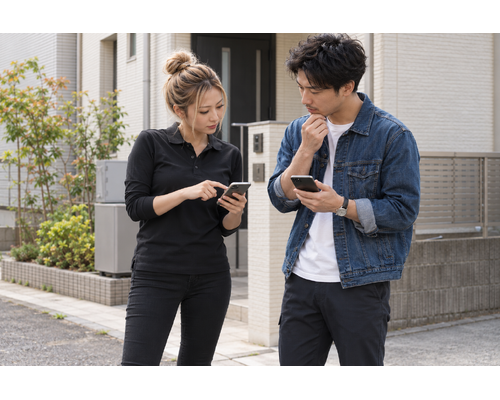 搬入補助の集合前に。乗り合いの待ち合わせも打ち合わせを