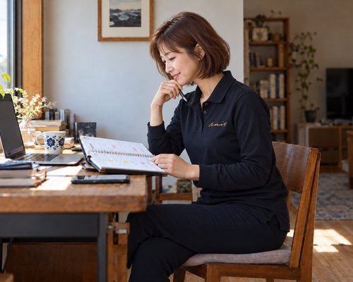 週の予定を確認する女性ドライバー